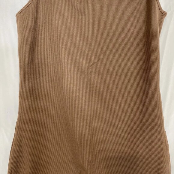 Bumpsuit Women’s Sculpting Rib Soft Maternity Unitard Jumpsuit – Brown – Size L - Picture 10 of 12